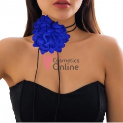 Floare cu snur pentru decor gat sau mana PRL51FF Albastru Intens